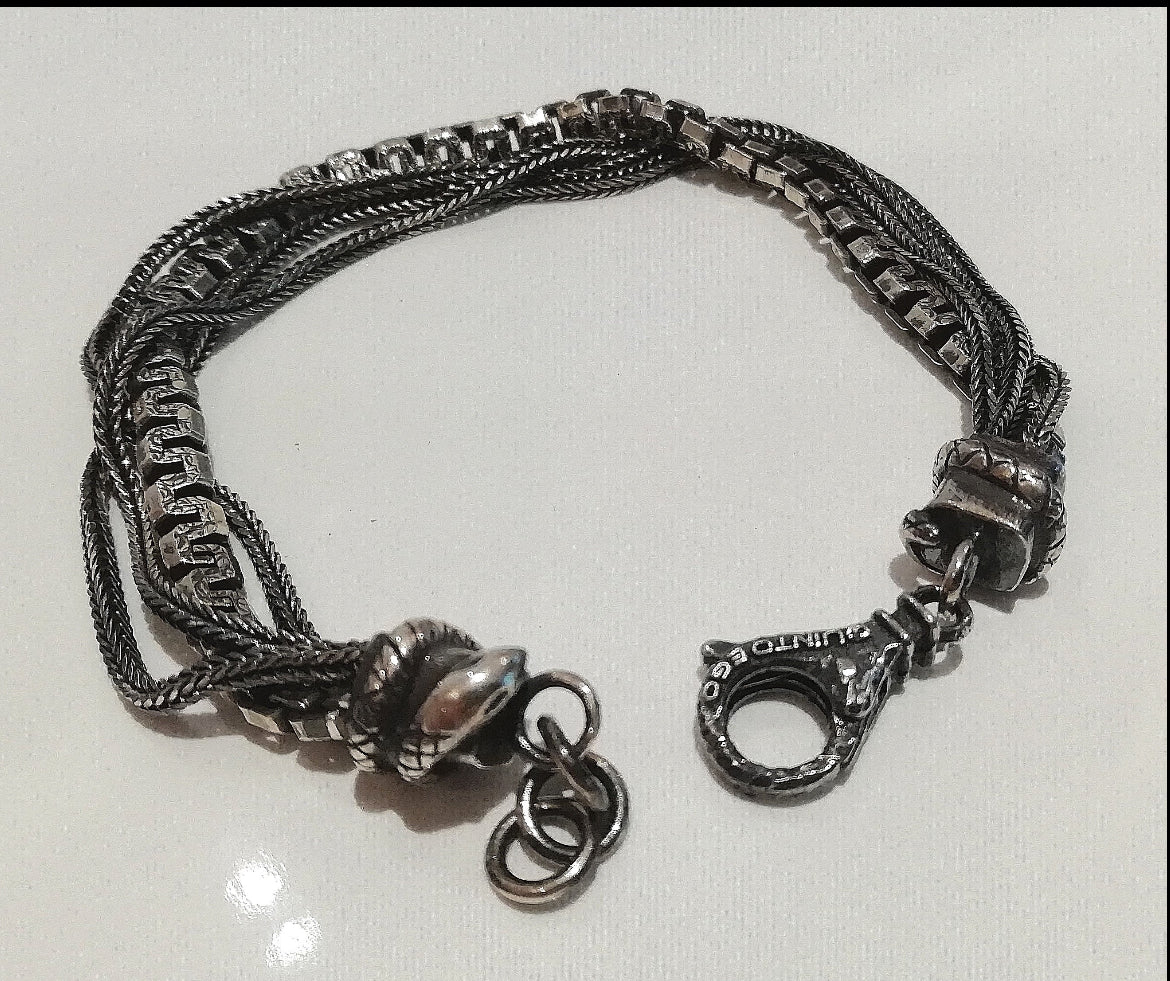 Bracciale Argento “Snake” - Braccialetto in Argento Brunito 925 con Design Unico (Codice: BR SERP)