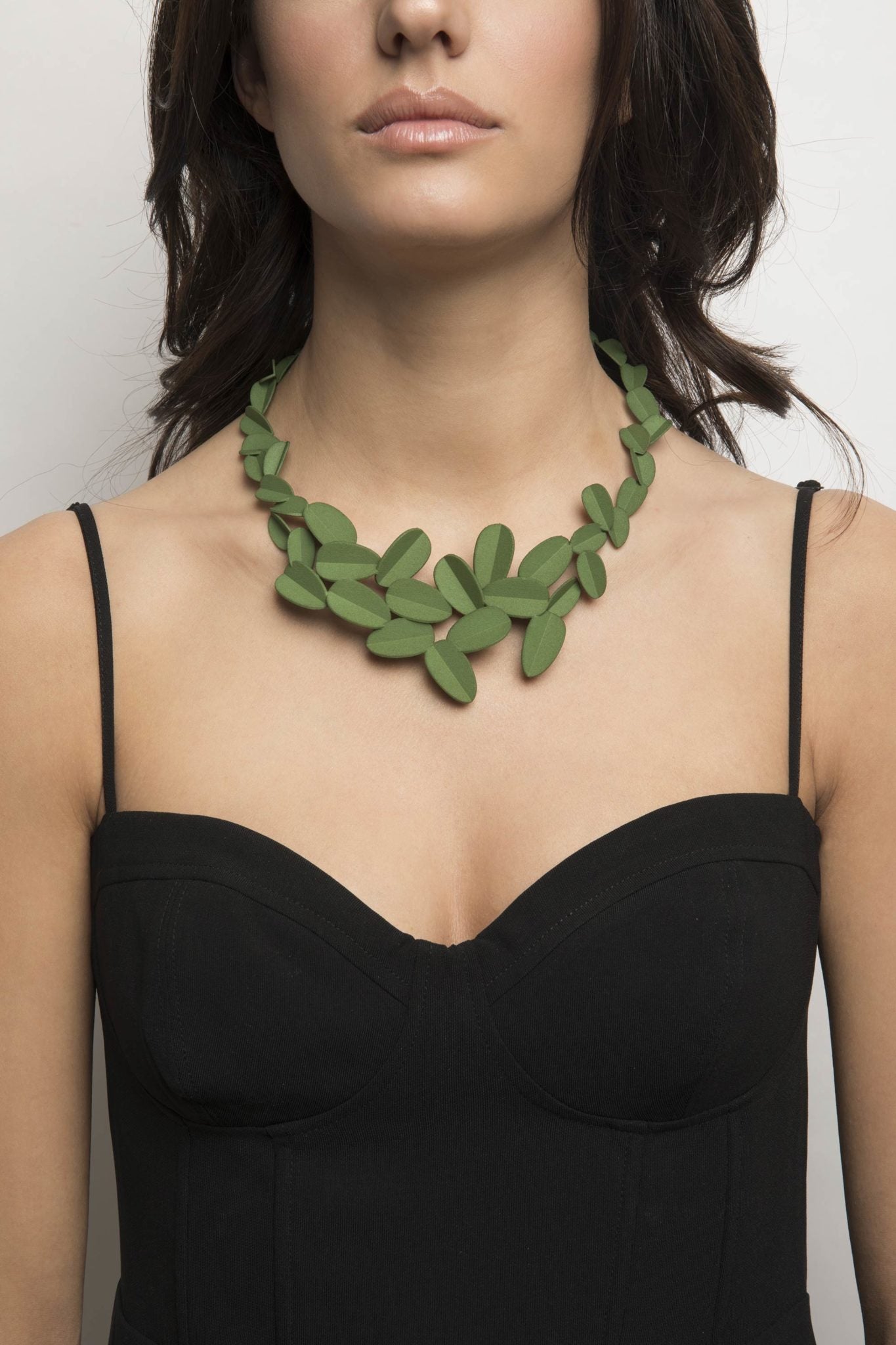 Collana Leaves Verde Olive (Codice: CO LVO 06)