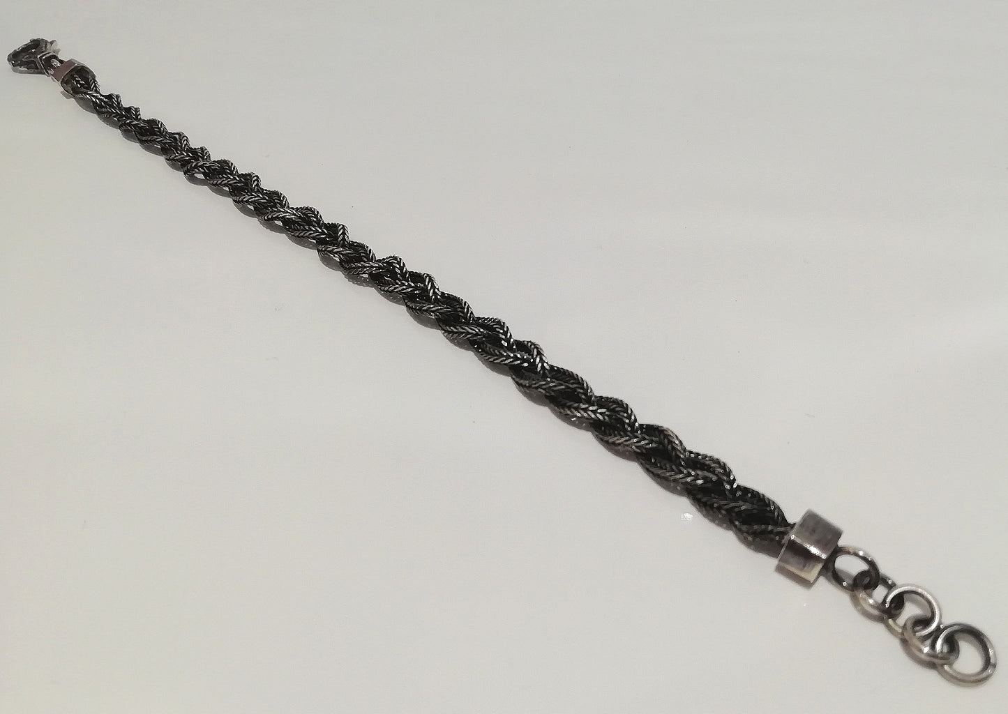 Bracciale Argento a Treccia - Braccialetto in Argento Brunito 925 con Design Elegante (Codice: BR TRECC)