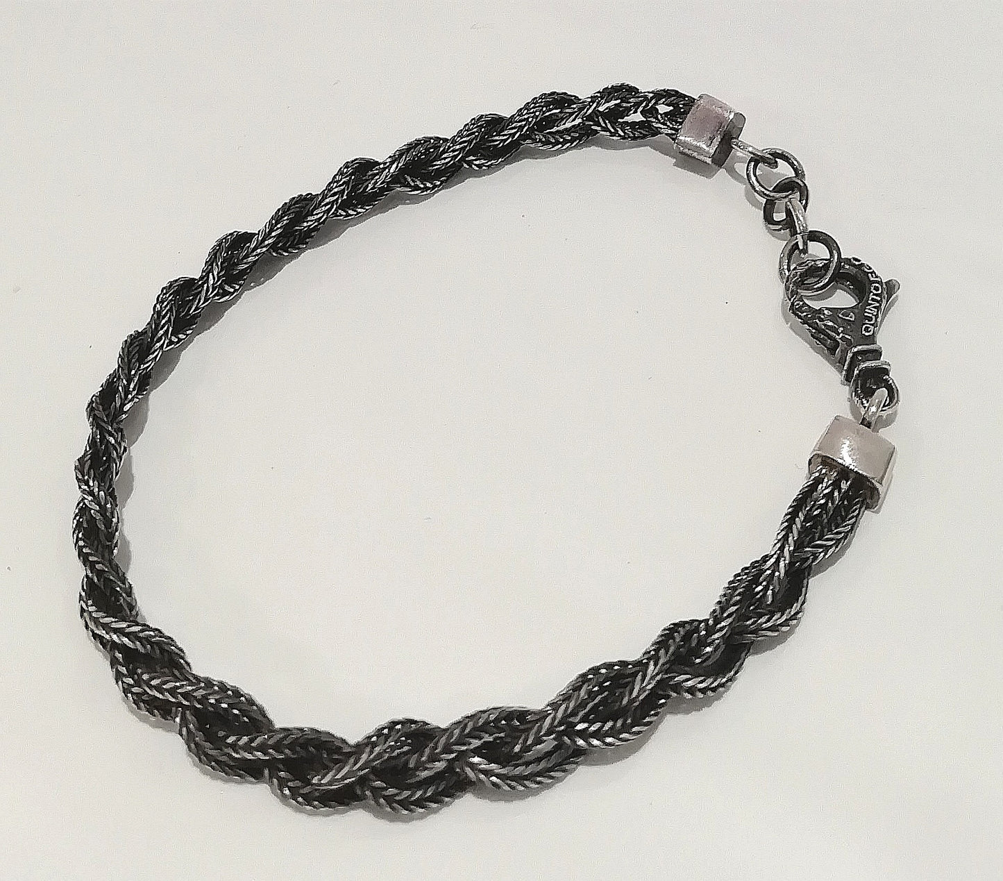 Bracciale Argento a Treccia - Braccialetto in Argento Brunito 925 con Design Elegante (Codice: BR TRECC)