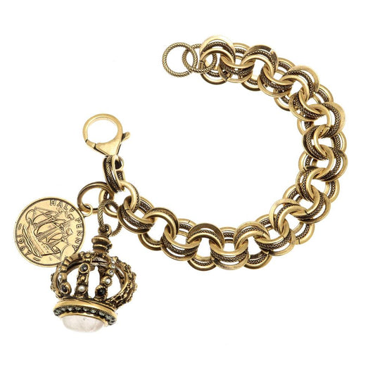 bracciale con corona e moneta