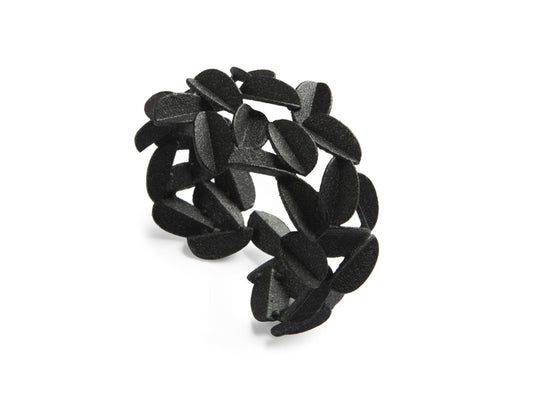 Bracciale leaves metallic black