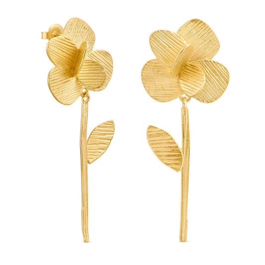 Orecchini Fiore con Stelo Placcati Oro 24K