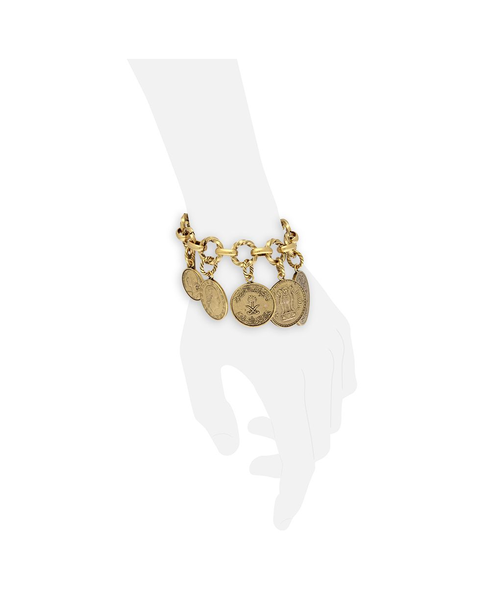 Bracciale 1.000 Monete - Bracciale Artigianale in Ottone Dorato con Monete Fuori Corso (Codice: BR 1000M)